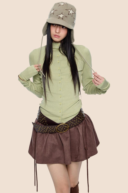 Lightweight Pleated Cardigan