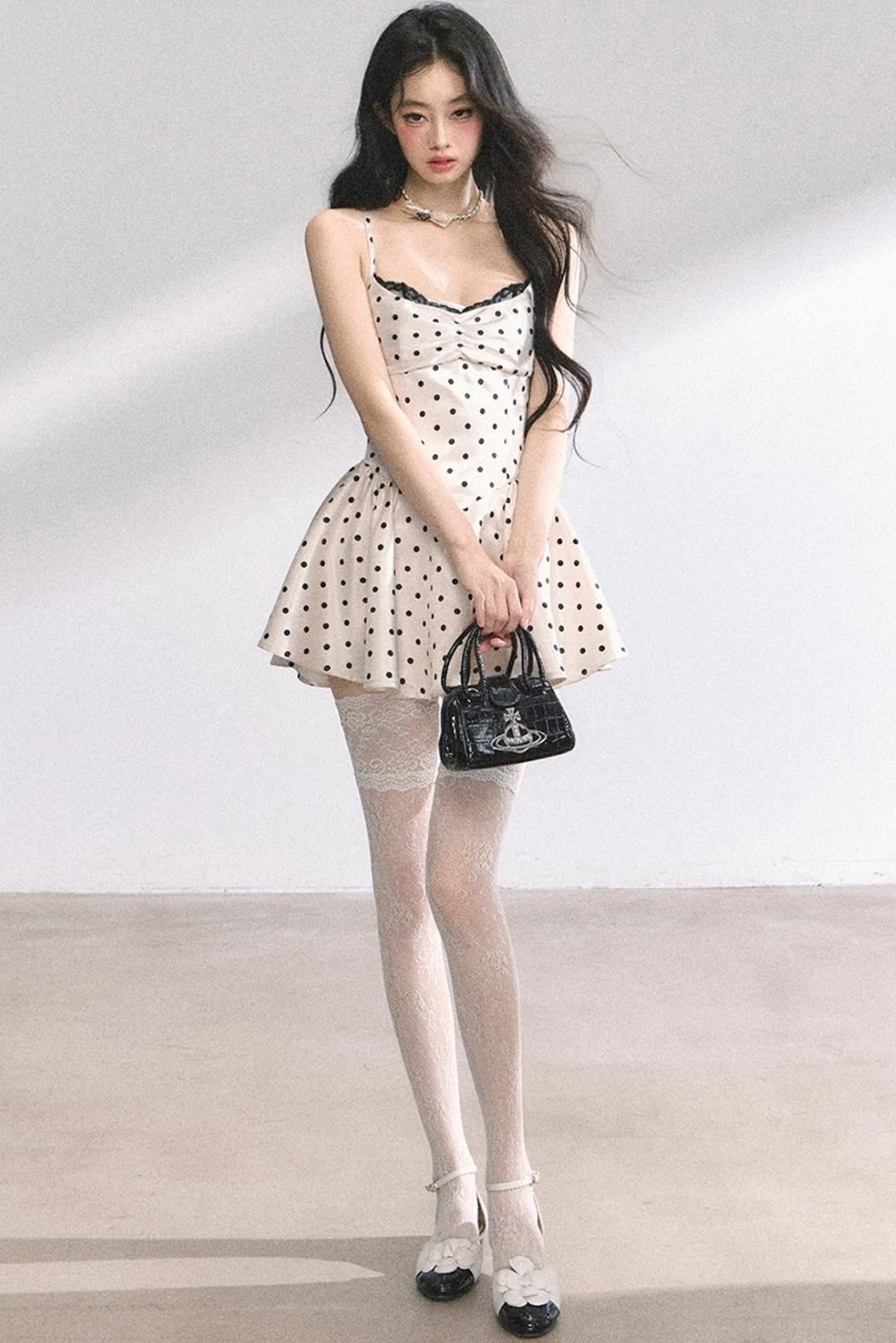 Ruffled Polka Dot Mini Dress