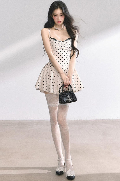 Ruffled Polka Dot Mini Dress