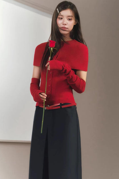 Slim-Fit Knit Cardigan Set-Up