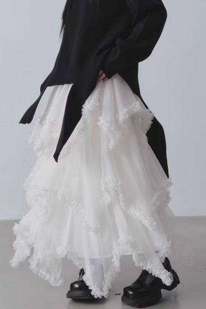 Asymmetrical Cake A-Line Skirt