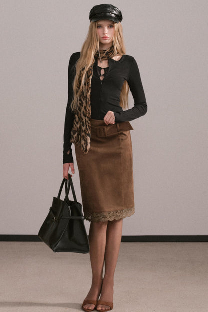 Lyocell Lace Zipper Top