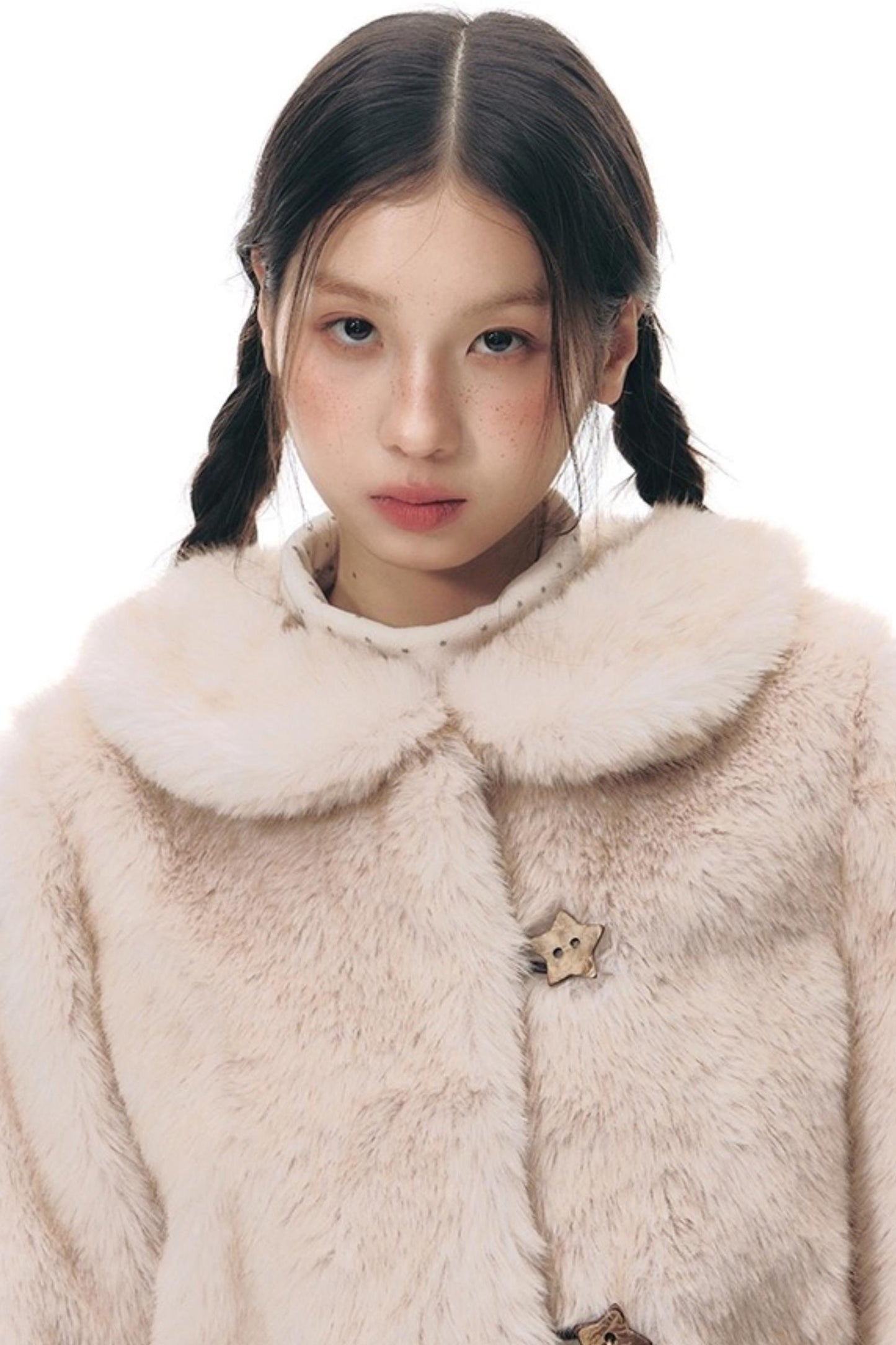 Faux Fur Doll Collar Jacket