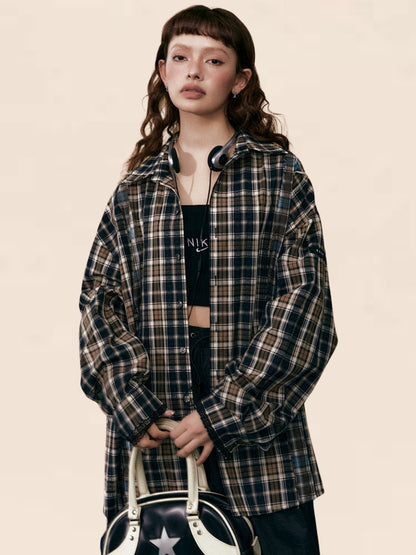 American Vintage Black Plaid Shirt