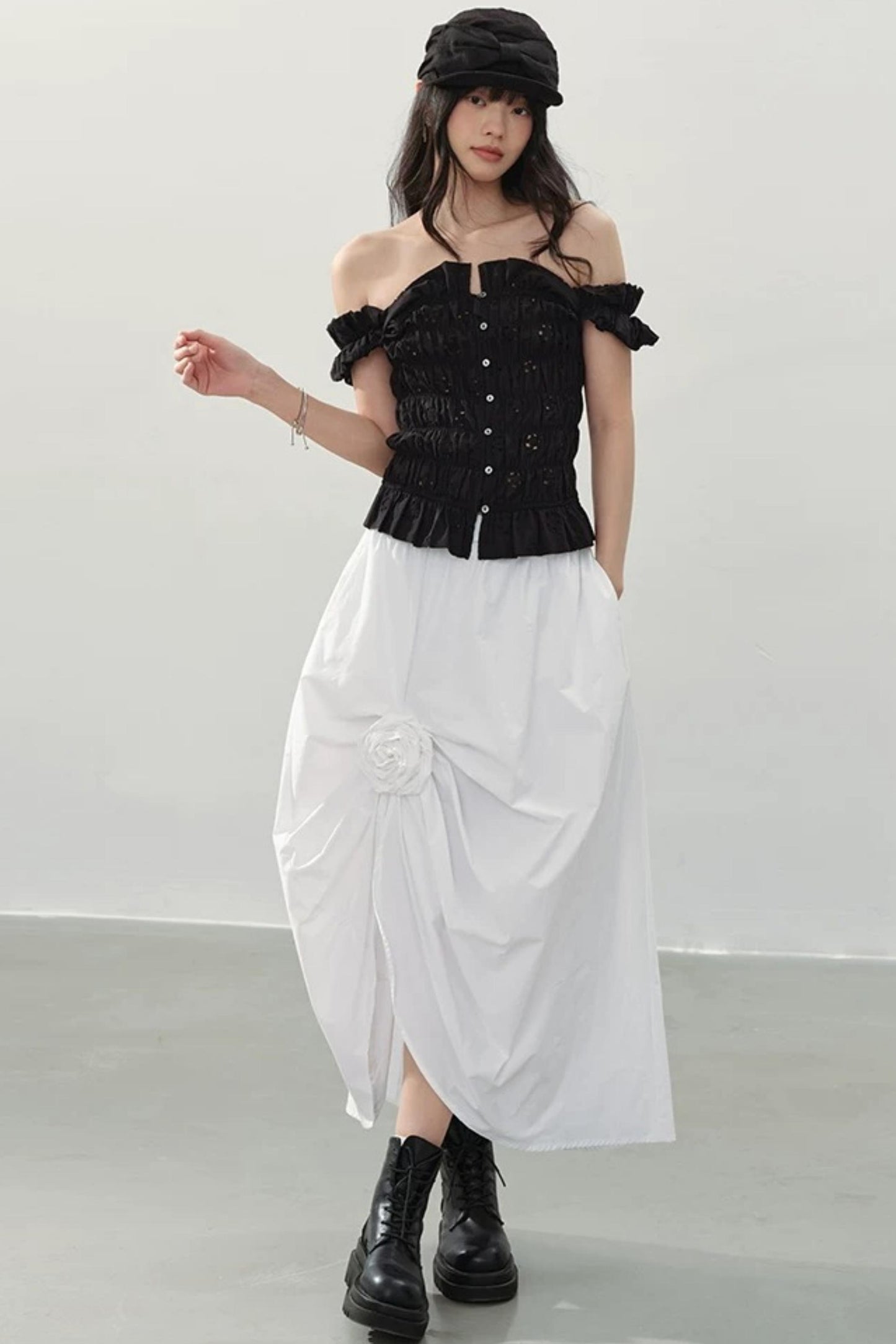 Mountain and Moon Pleated Skirt