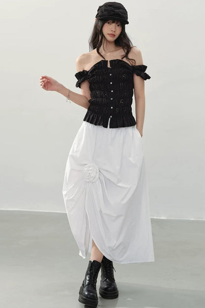 Mountain and Moon Pleated Skirt