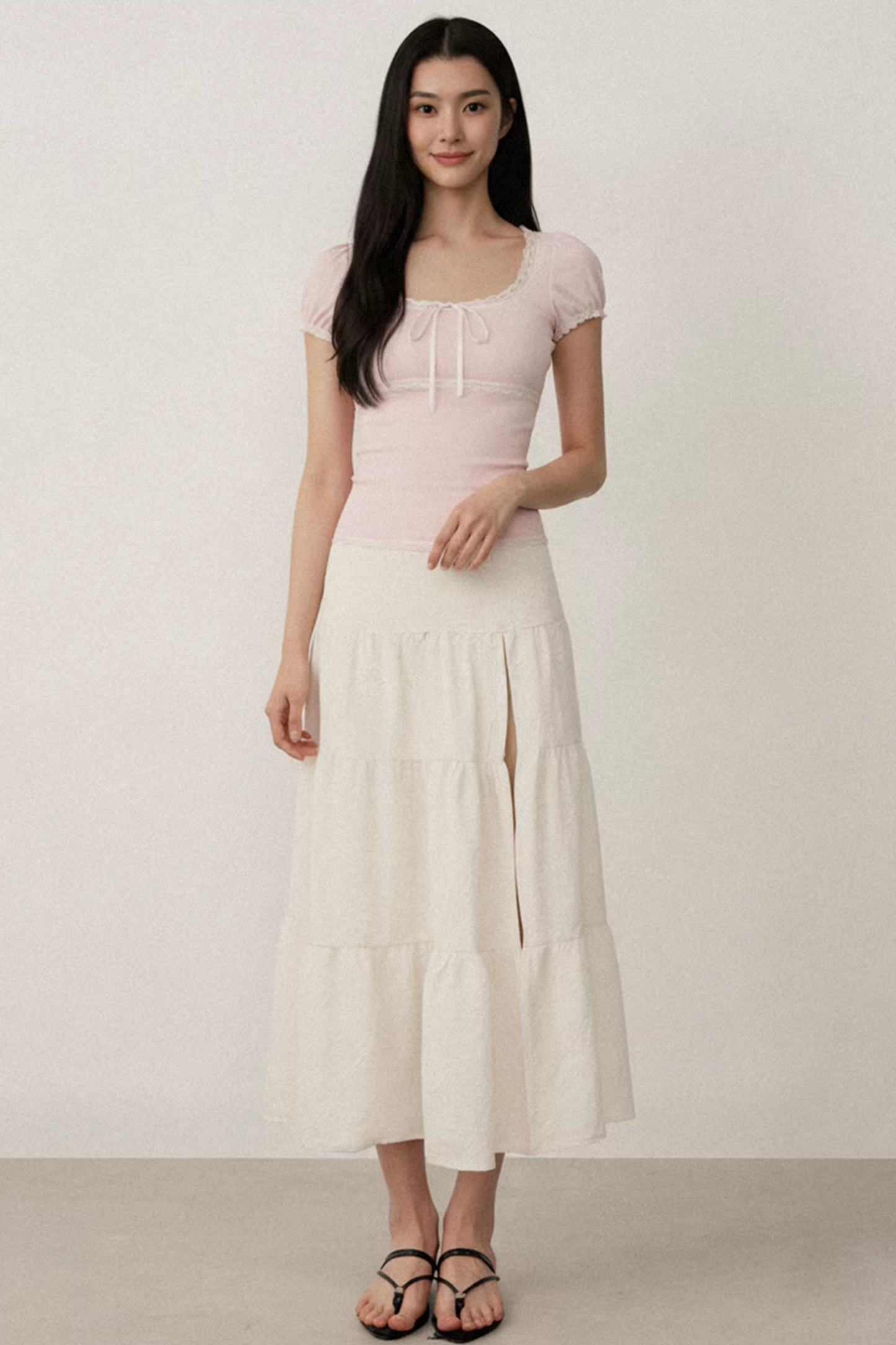 Embroidered Jacquard A-Line Skirt