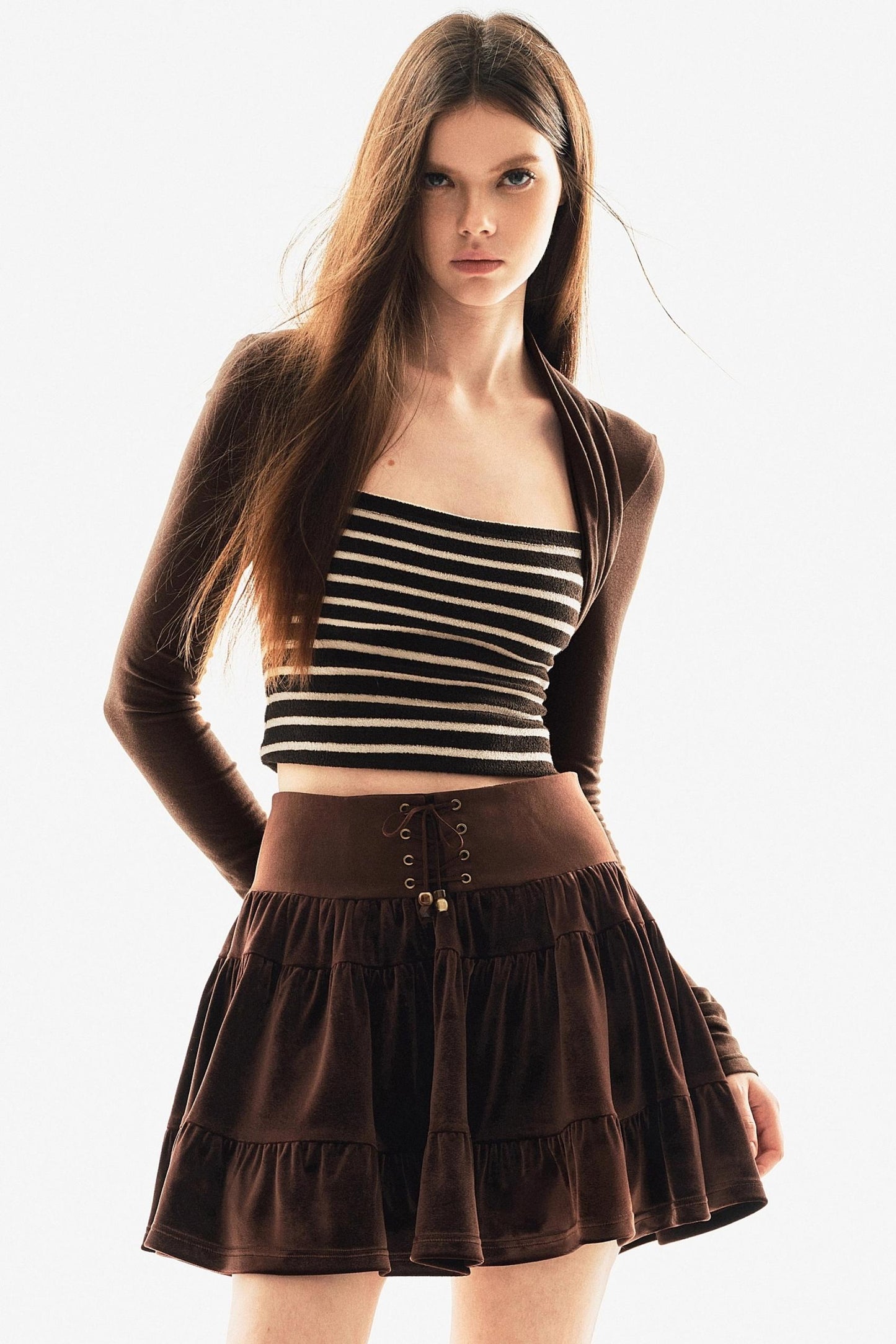 Tencel Wool Striped Knit Top