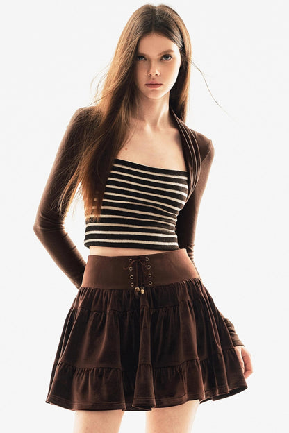 Tencel Wool Striped Knit Top