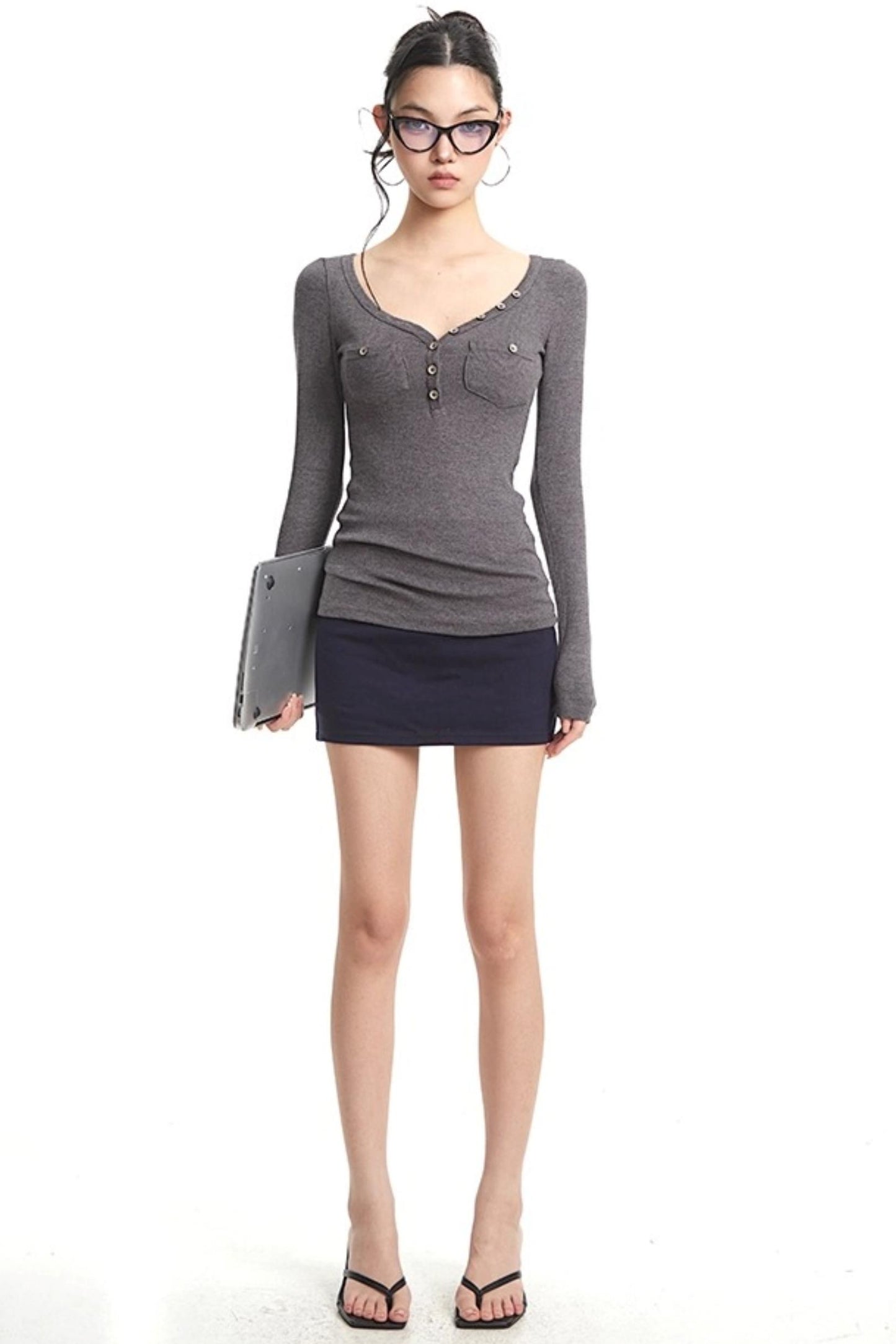 Slim Knit Long Sleeve Shirt