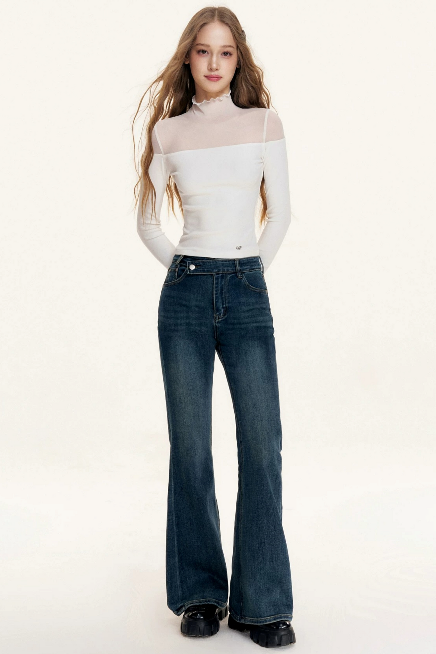 Asymmetrical Flare Jeans