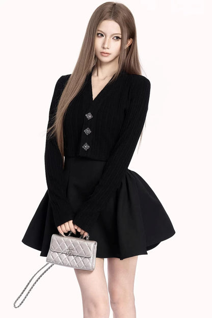 Wide-Textured Button Cardigan Top