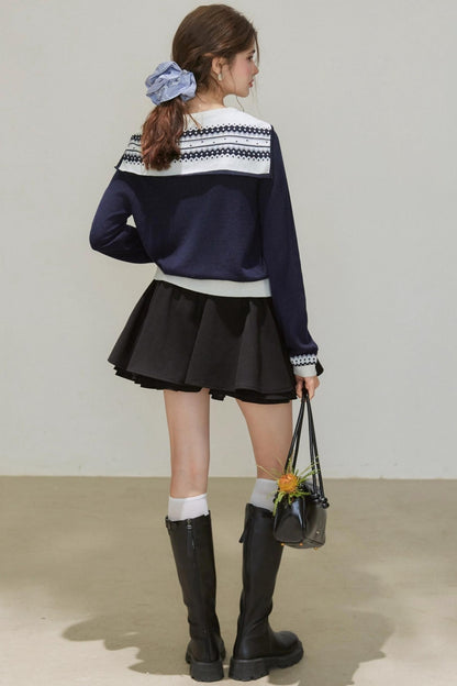 Navy Knitted Cardigan