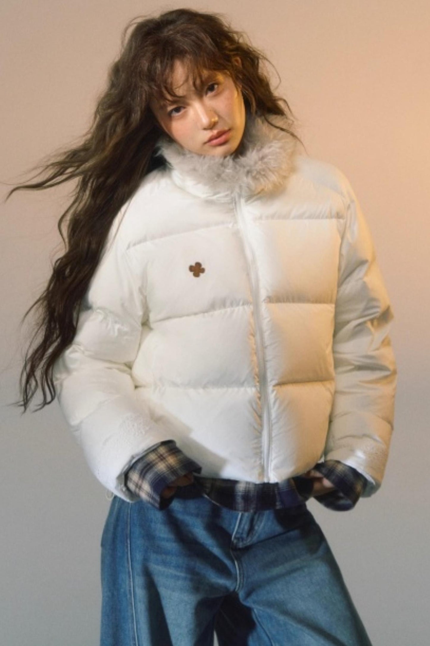 Fur Collar Patchwork Short down Jacket