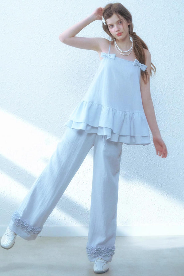 Linen Bow Cami & Lace Set-Up