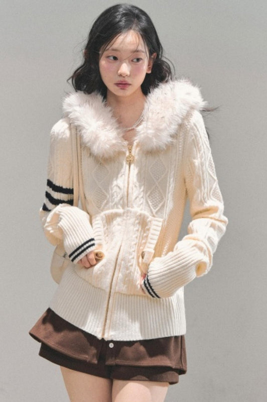 Winter Hooded Knit Sweater