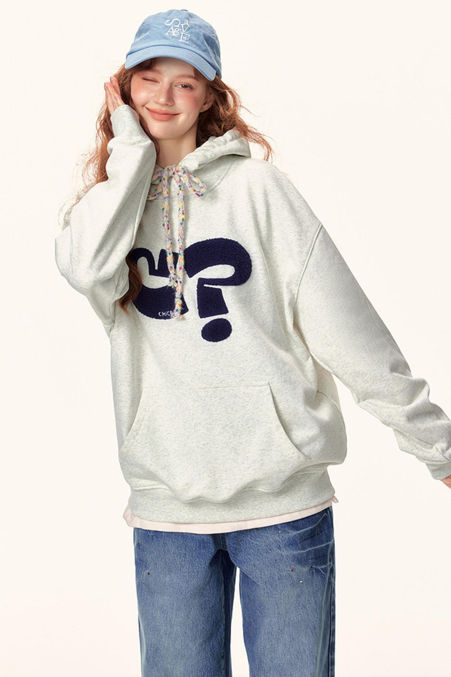Symbol Print Hooded Sweatshirt