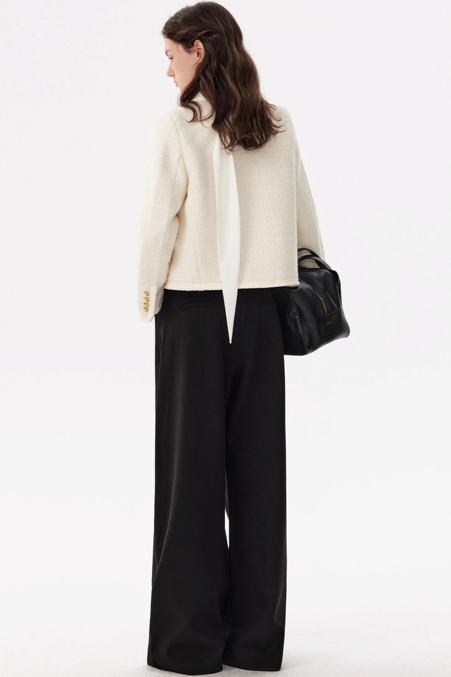 French Style Wool Tweed Top Coat