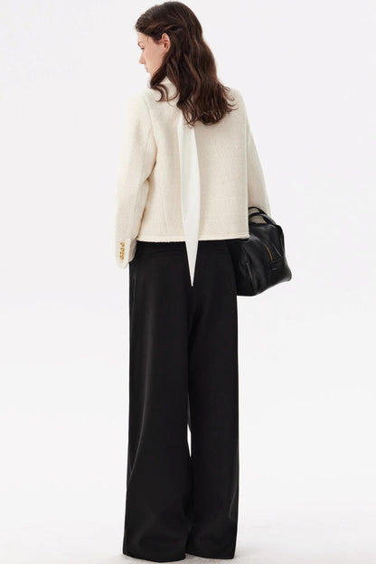 French Style Wool Tweed Top Coat