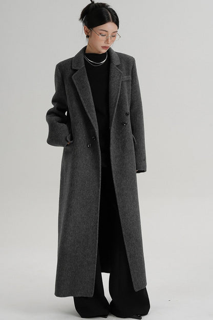Reversible Long Shoulder Wool Coat