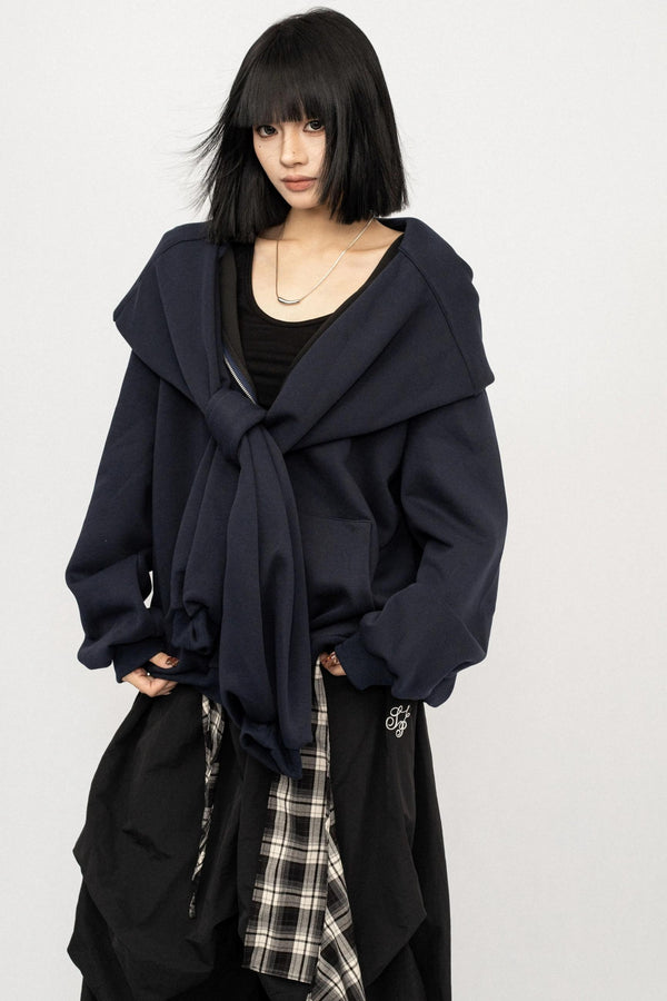 Vintage Fake Two-Piece Hooded Jacket