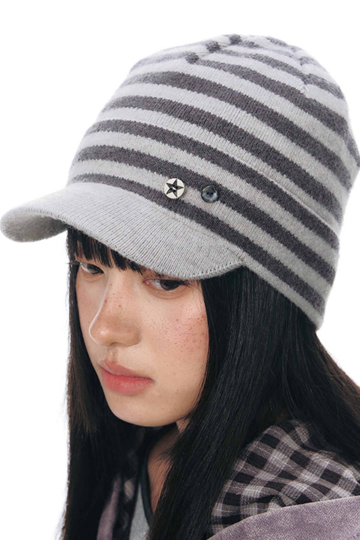 Striped Knit Baseball Cap