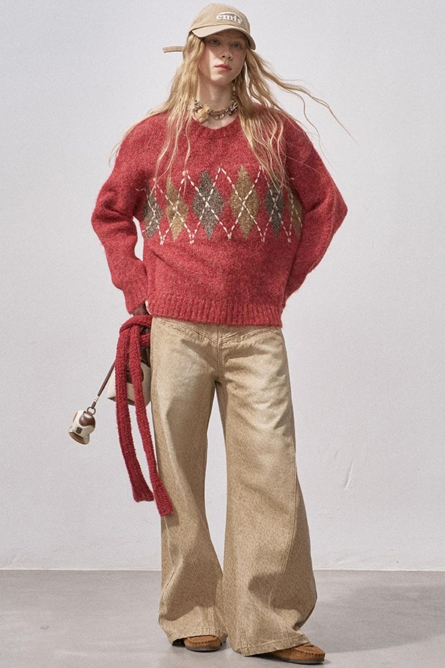 Floral Diamond Knit Sweater