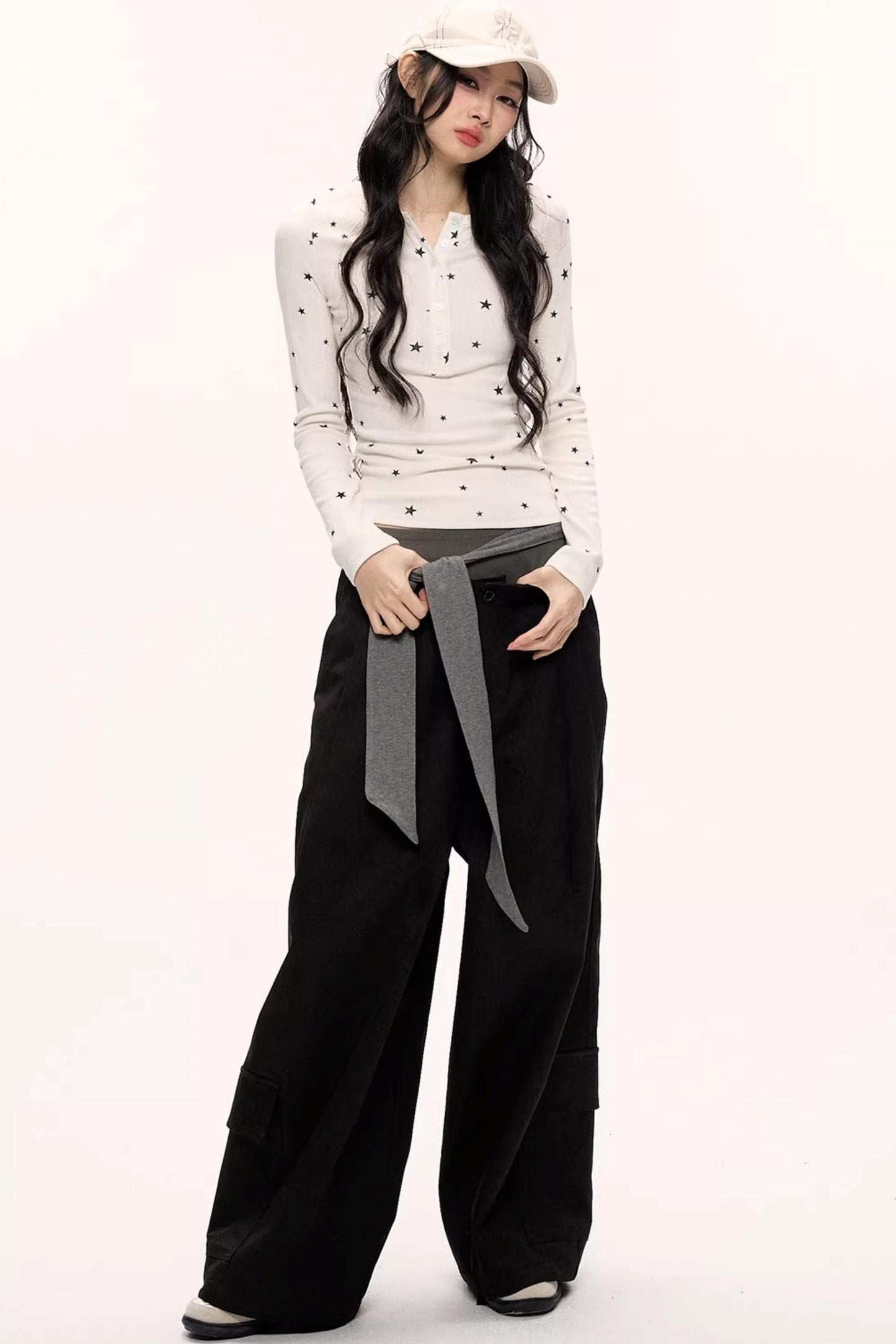 Hot Girl Lace-Up Cargo Pants