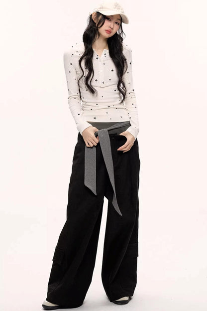 Hot Girl Lace-Up Cargo Pants