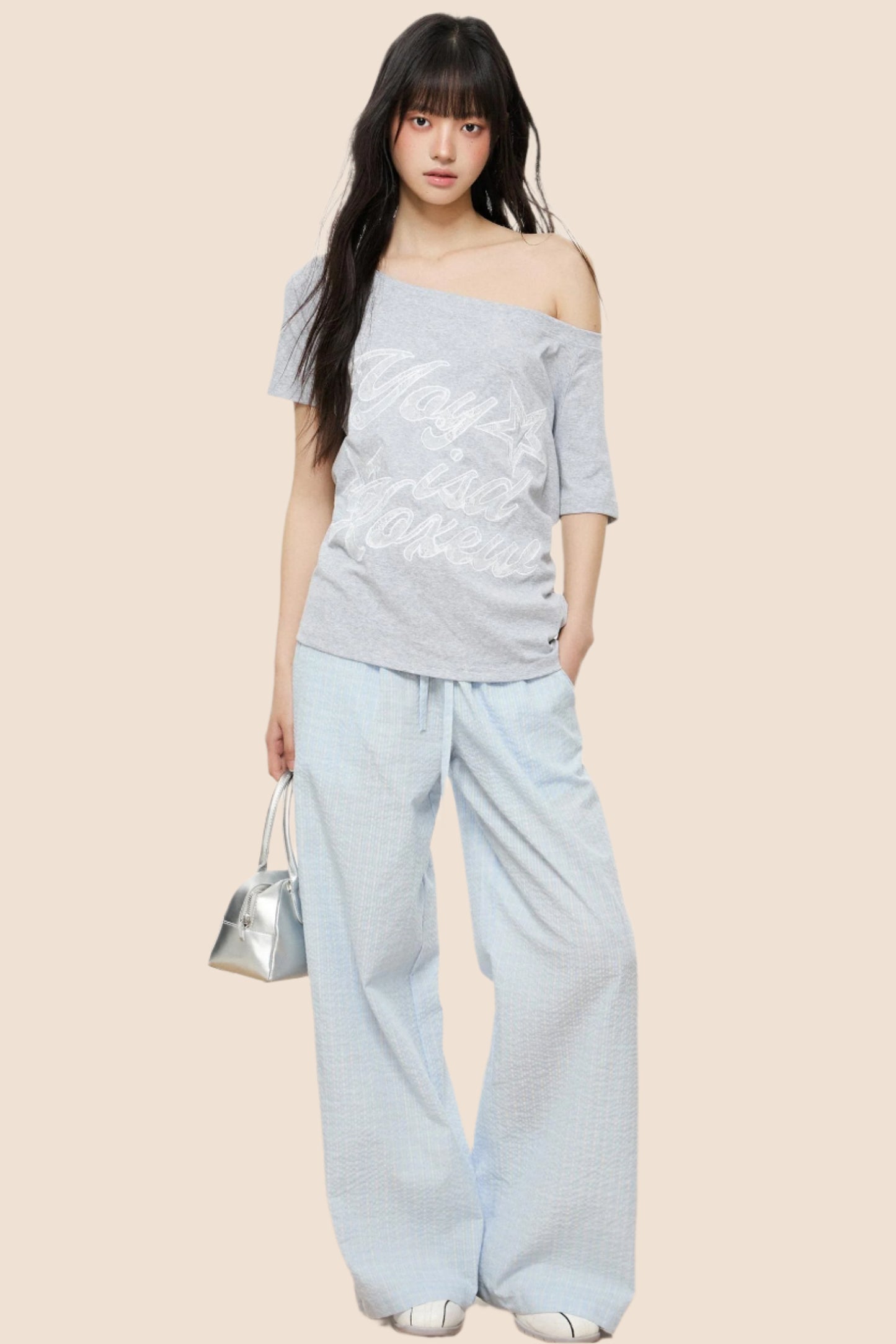 Trendy Slash Neck Tee