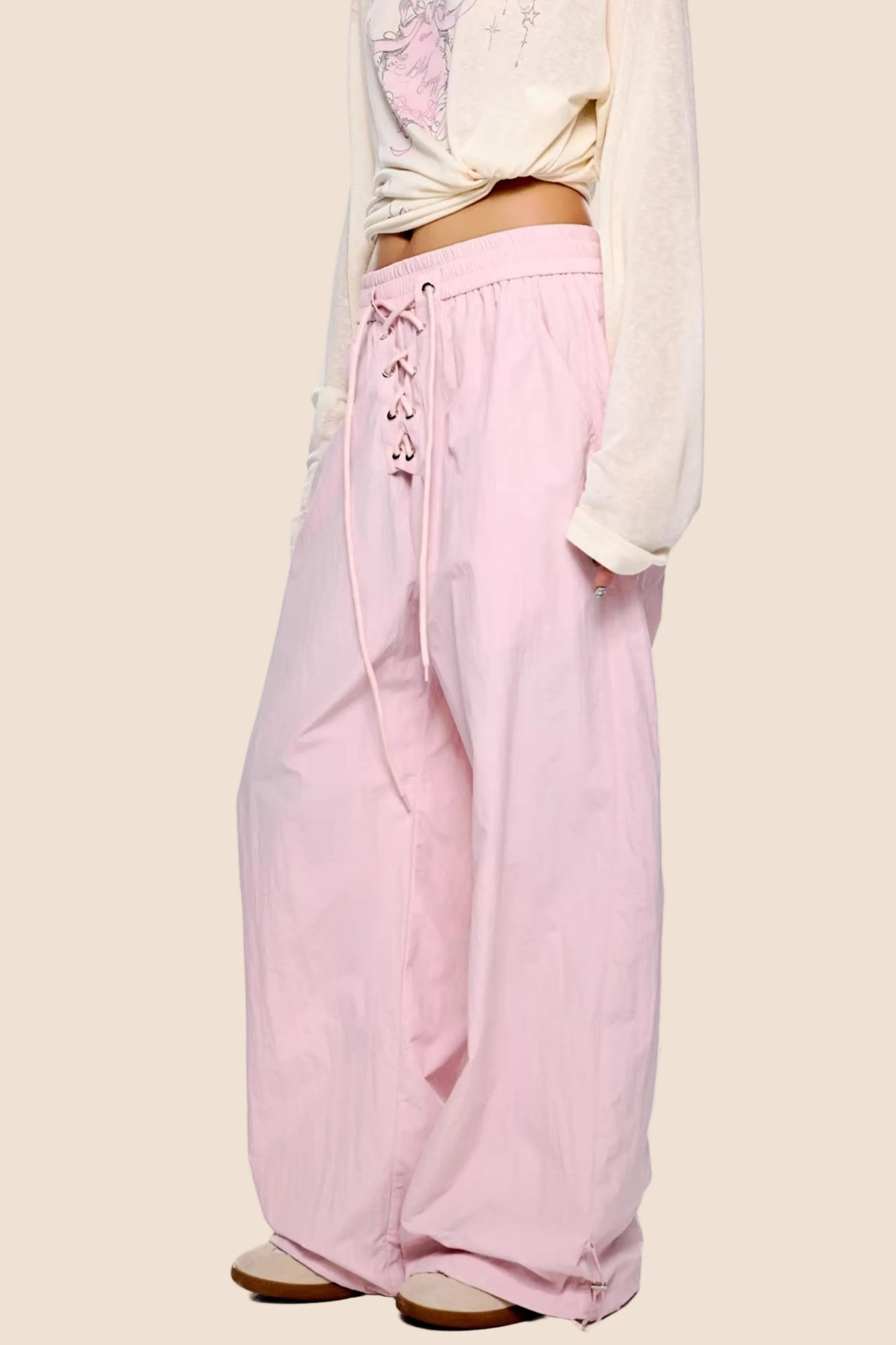 Low-Waist Ruched Sports Pants