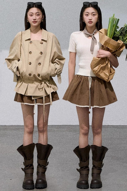 Lace Texture A-Line Skirt