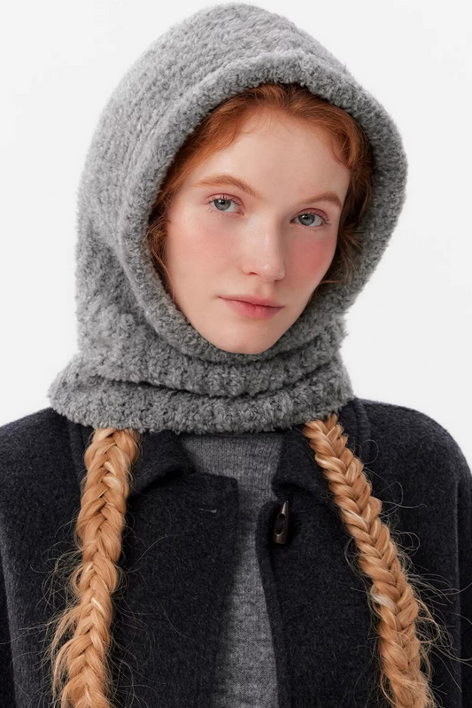 Curly Knit Wool Balaclava