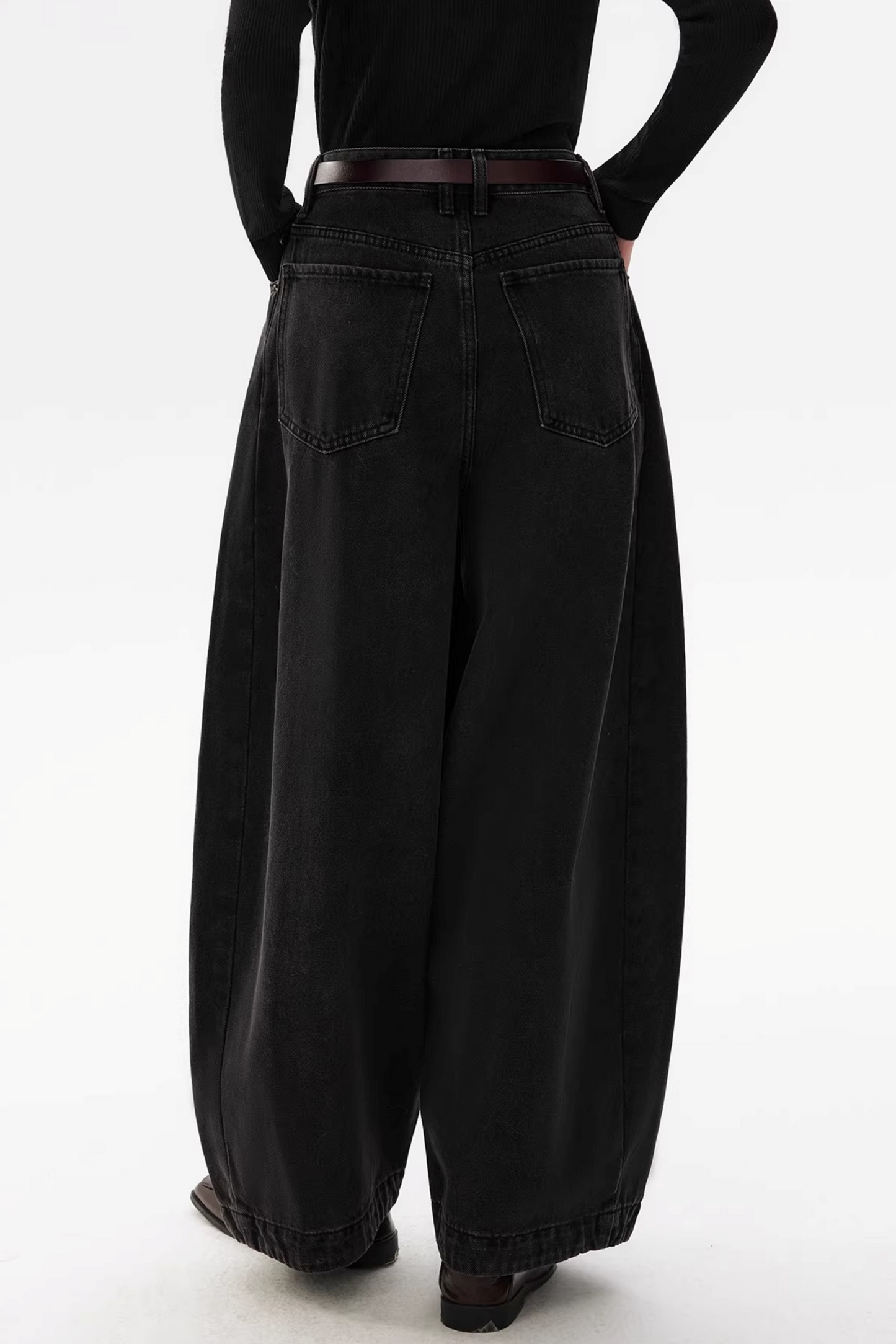 Retro Split Curved Denim Pants