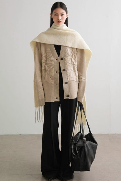 Shadow Pleats Wide-Leg Pants