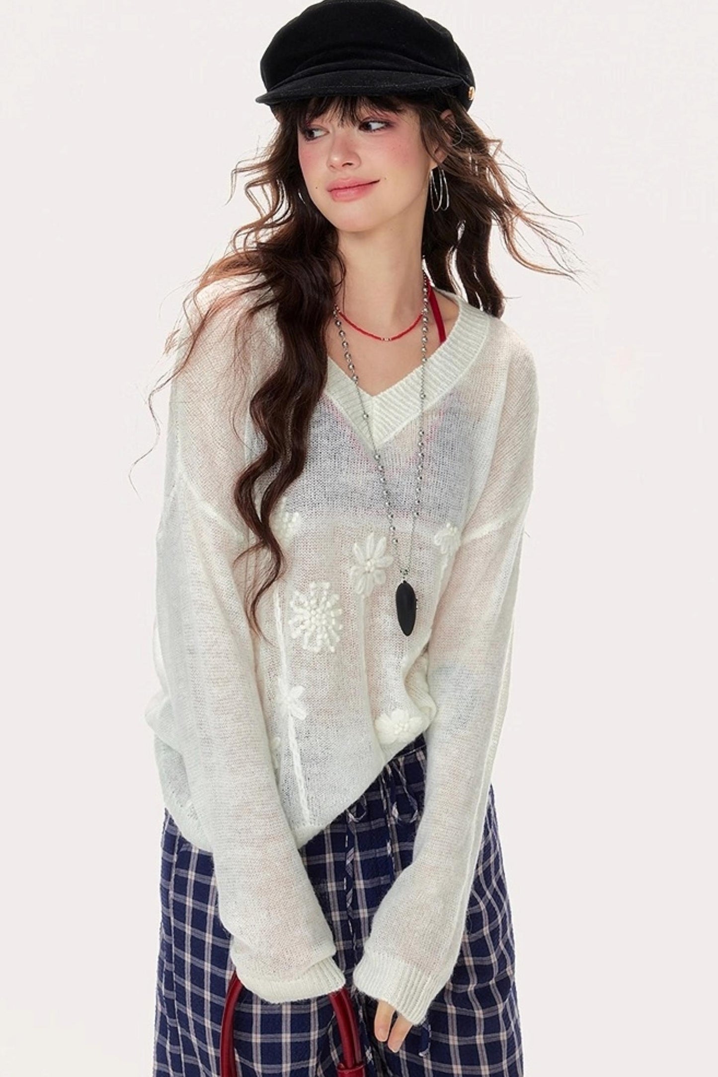 Cut-Out Knitted Sweater