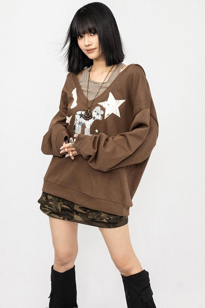 Slanted Shoulder Sweatshirt