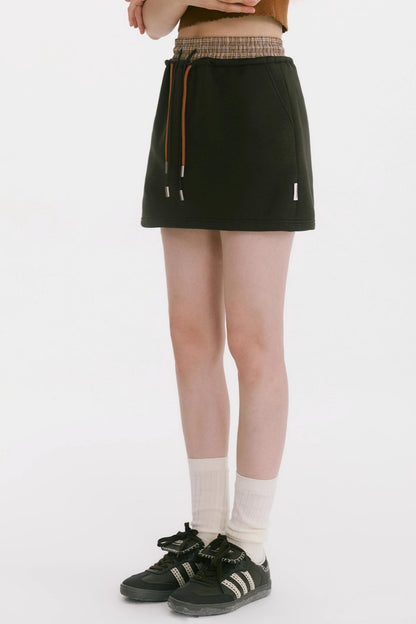 Korean Style Patchwork Plaid Skirt