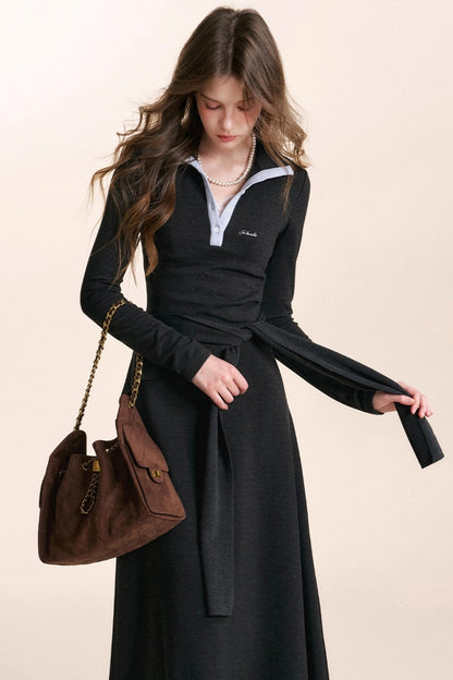 Lace-Up Knitted Dress