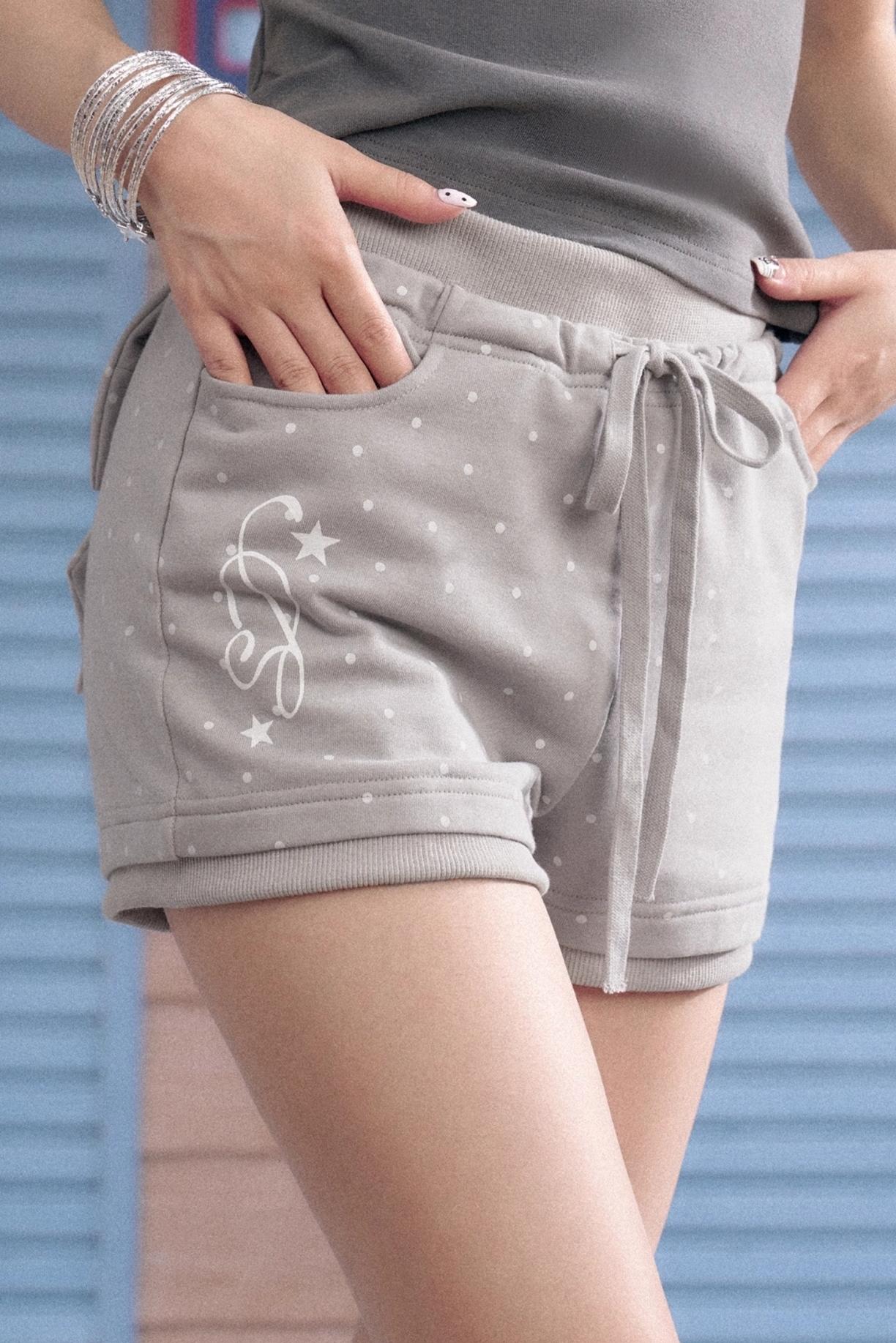 Detachable Polka Dot Peplum Shorts