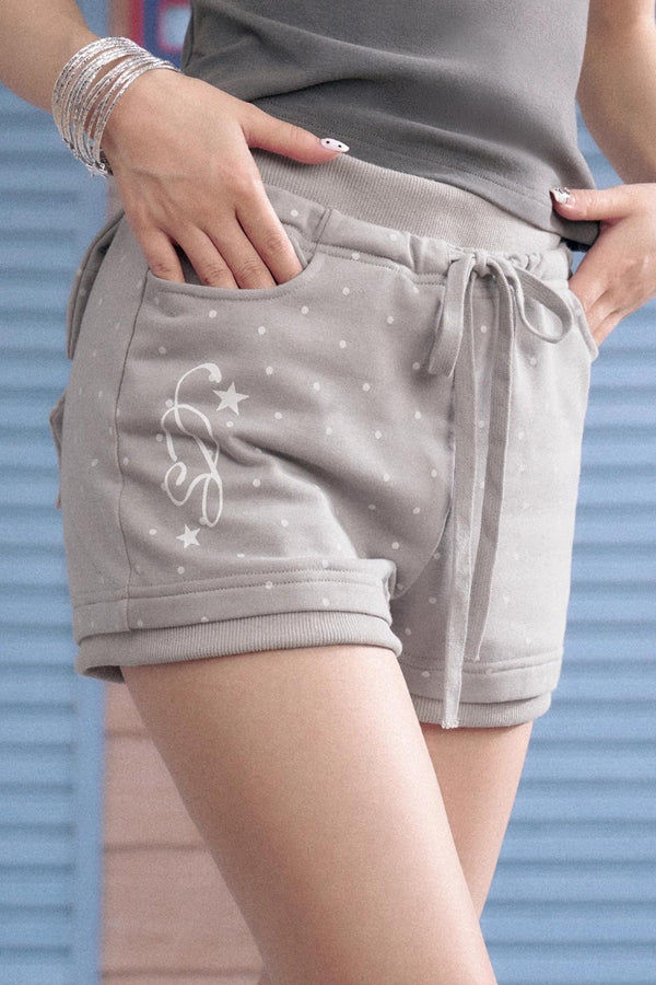 Detachable Polka Dot Peplum Shorts