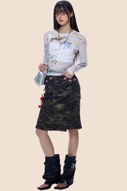 American Babes Mesh Long Sleeve Top