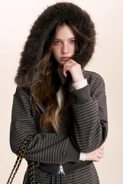 Composite Silver Fox Knit Jacket Set-Up