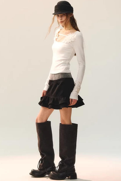 Elegant Floral Ribbon Blouse