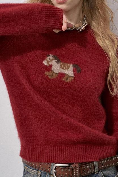 Little Horse Red Sweater