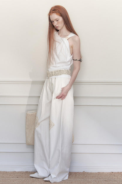 Wave Pleat Chain Belt