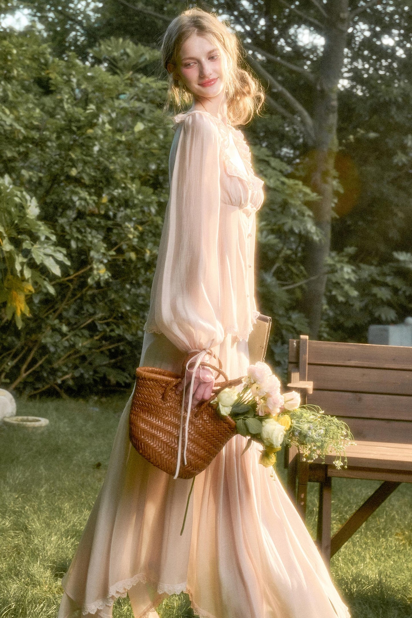 Elegant Vintage Tencel Air Fabric Two-Piece Set-Up