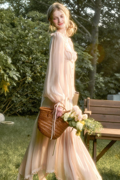 Elegant Vintage Tencel Air Fabric Two-Piece Set-Up