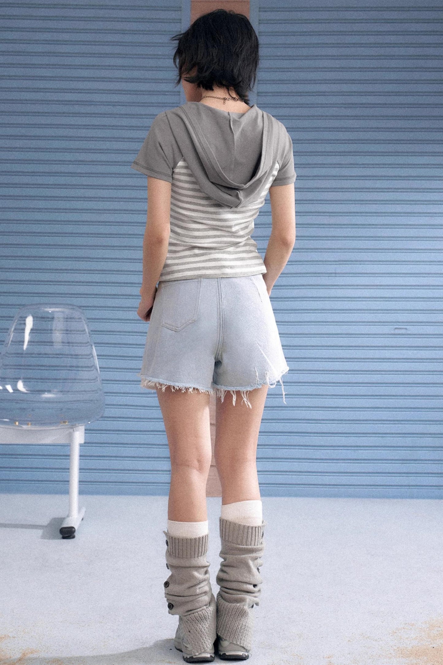 Whiskered Wings Denim Shorts