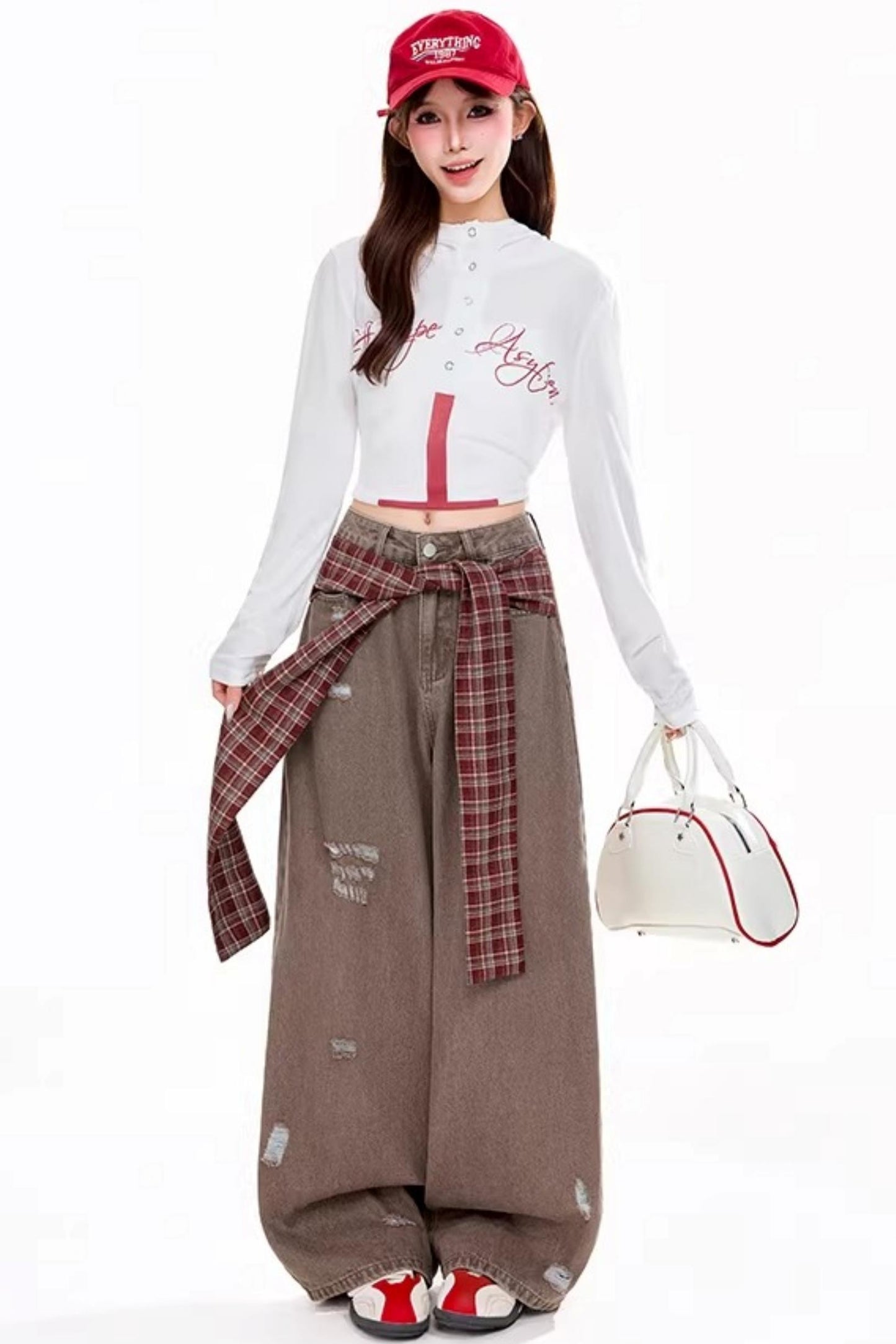 Hooded Letter Print Top